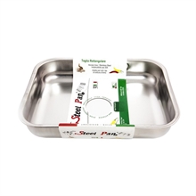 TEGLIA RETTANGOLARE 35CM IN ACCIAIO INOX