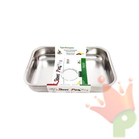 TEGLIA RETTANGOLARE 25 CM IN ACCIAIO INOX