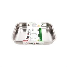 TEGLIA RETTANGOLARE 25 CM IN ACCIAIO INOX