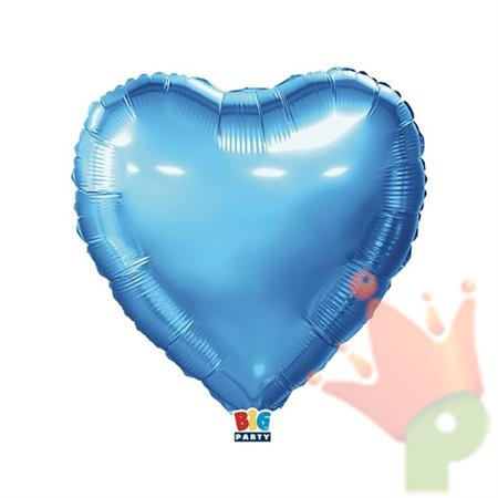 PALLONCINO MYLAR CUORE CELESTE METAL 18 45CM
