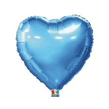PALLONCINO MYLAR CUORE CELESTE METAL 18 45CM