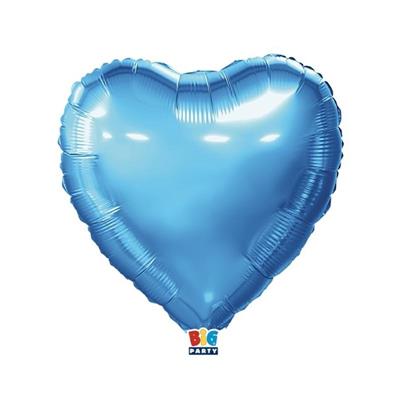 PALLONCINO MYLAR CUORE CELESTE METAL 18 45CM