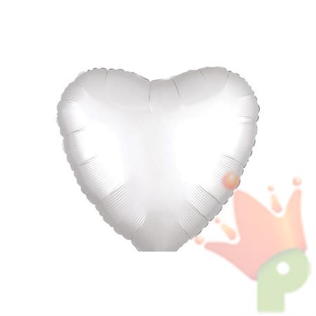 PALLONCINO MYLAR CUORE BIANCO SATIN 18 45CM