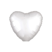PALLONCINO MYLAR CUORE BIANCO SATIN 18 45CM