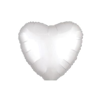 PALLONCINO MYLAR CUORE BIANCO SATIN 18 45CM