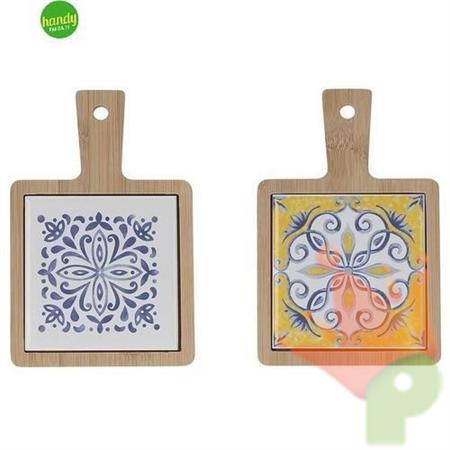 SET 2 TAGLIERI LEGNO DI BAMBOO CERAMICA 18X12 CM TOGNANA SOLEIL