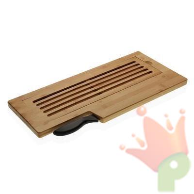 TAGLIERE IN LEGNO DI BAMBOO CON COLTELLO 50X23X2 CM
