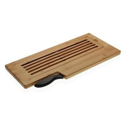 TAGLIERE IN LEGNO DI BAMBOO CON COLTELLO 50X23X2 CM