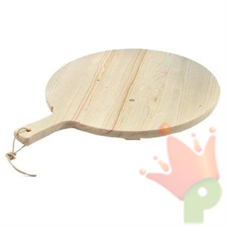 TAGLIERE IN ABETE ROTONDO CON MANICO D. 34CM