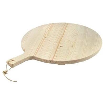 TAGLIERE IN ABETE ROTONDO CON MANICO D. 34CM
