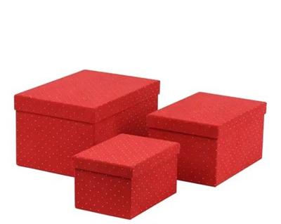 SCATOLA IN VELLUTO CON PERLINE ROSSO 28X20X15,5CM