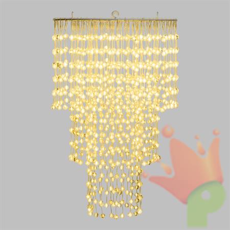 LAMPADARIO A CASCATA LUMINOSO CON LED BIANCO CALDO 45X70CM