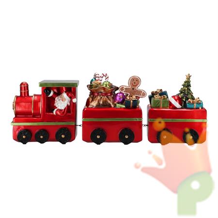 TRENO NATALIZIO IN PLASTICA E POLIRESINA LUMINOSO 61X15X22CM