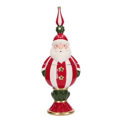 CONTENITORE IN CERAMICA BABBO NATALE BIANCO E ROSSO 18X15,5X47CM