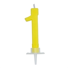 CANDELINA NUMERO 1 CERA ITALIC GIALLO 7CM
