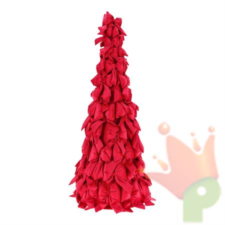 ALBERO DI NATALE CON FIOCCHI IN VELLUTO ROSSO 80CM