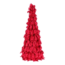 ALBERO DI NATALE DI FIOCCHI IN VELLUTO ROSSO 80CM