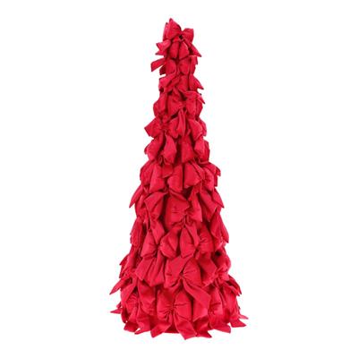 ALBERO DI NATALE CON FIOCCHI IN VELLUTO ROSSO 80CM