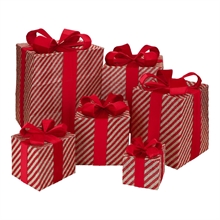 PACCHI REGALO CON FIOCCO ORO/ROSSO 6PZ