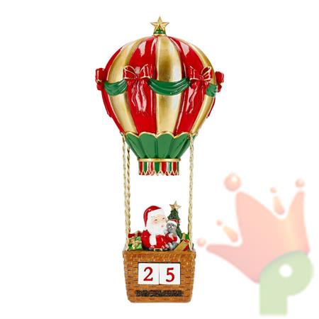 BABBO NATALE IN MONGOLFIERA 16,5X16,7X34,8CM