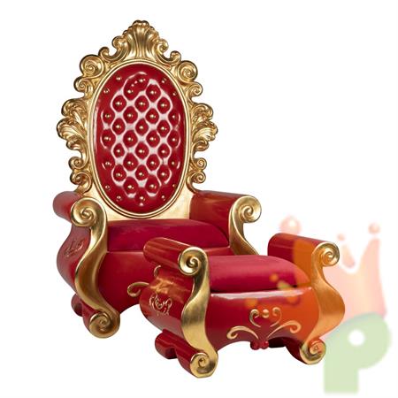 TRONO DI BABBO NATALE CON SGABELLO 101X56,5X162CM
