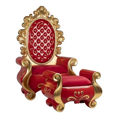TRONO DI BABBO NATALE CON SGABELLO 101X56,5X162CM