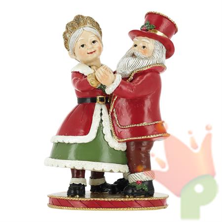 BABBO NATALE E MAMMA NATALE CHE BALLANO 14X12X20,5CM