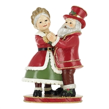 BABBO NATALE E MAMMA NATALE CHE BALLANO 14X12X20,5CM