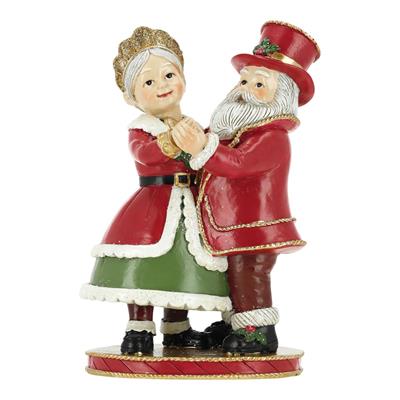 BABBO NATALE E MAMMA NATALE CHE BALLANO 14X12X20,5CM