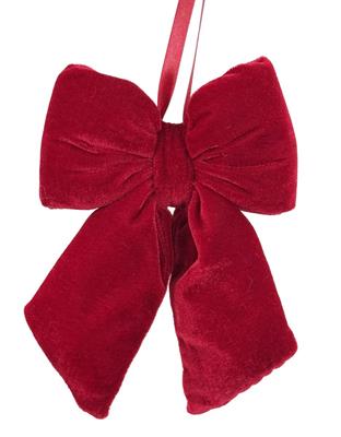 PENDENTE FIOCCO ROSSO IN VELLUTO 19CM