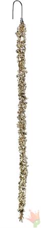 PENDENTE IN VETRO STALATTITE GLITTERATO ARGENTO 15CM
