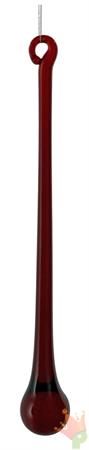 PENDENTE IN VETRO GOCCIA ROSSO TRASPARENTE 15CM