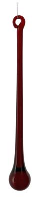 PENDENTE IN VETRO GOCCIA ROSSO TRASPARENTE 15CM