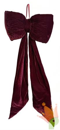 PENDENTE FIOCCO IN VELLUTO BORDEAUX 155CM