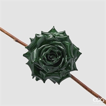 ROSA CON CLIP VERDE LUCIDO 16CM