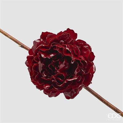 PEONIA CON CLIP BORDEAUX LUCIDO 17CM