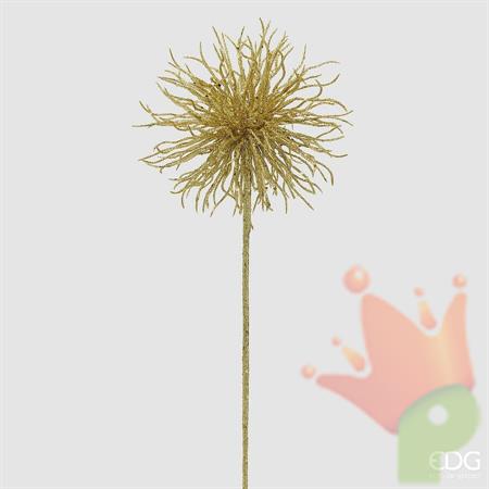 RAMO POMPOM ORO GLITTERATO 60CM