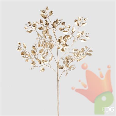 RAMO AGRIFOGLIO ORO GLITTERATO 80CM