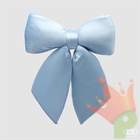 FIOCCO IN VELLUTO CON CLIP CELESTE 43CM