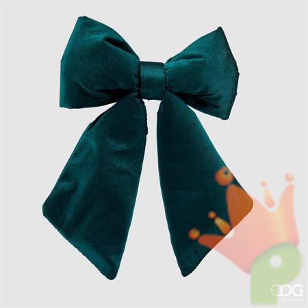 FIOCCO IN VELLUTO CON CLIP VERDE 38CM