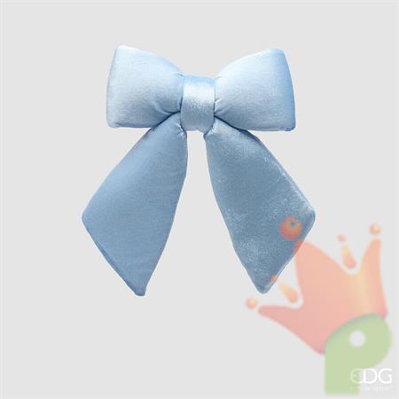 FIOCCO IN VELLUTO CON CLIP CELESTE 25CM