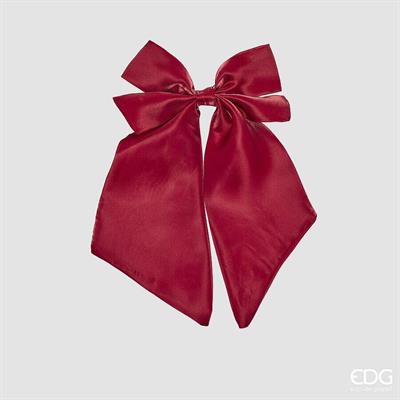 FIOCCO IN RASO CON CLIP BORDEAUX 35CM