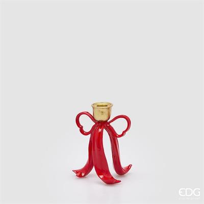 PORTACANDELA FIOCCO ROSSO 16CM