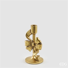 PORTACANDELA CON FIOCCO ORO 22CM