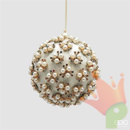 PALLINA DI NATALE ELIZABETH BIANCO 10CM