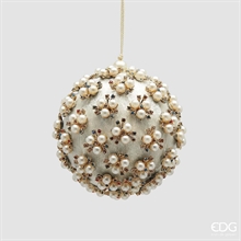 PALLINA DI NATALE ELIZABETH BIANCO 10CM