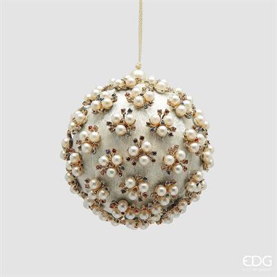 PALLINA DI NATALE ELIZABETH BIANCO 10CM
