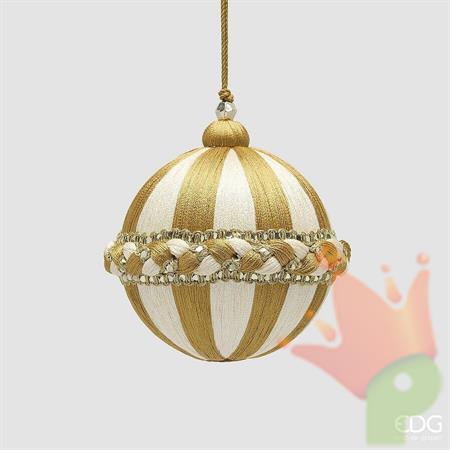 PALLINA DI NATALE TRECCIA BIANCO/ORO 10CM
