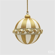 PALLINA DI NATALE TRECCIA BIANCO/ORO 10CM