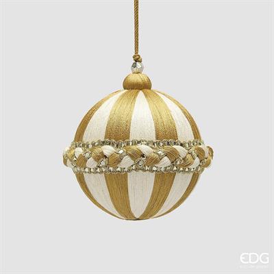 PALLINA DI NATALE TRECCIA BIANCO/ORO 10CM